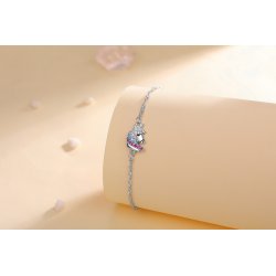 Bransoletka srebrna 925 rodowana jednorożec - magia i elegancja