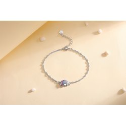 Bransoletka srebrna 925 rodowana jednorożec - magia i elegancja