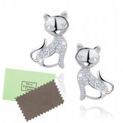 Srebrne kolczyki 925 dla dziewczynki kotki