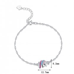 Bransoletka srebrna 925 rodowana jednorożec - magia i elegancja