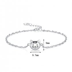 Bransoletka srebrna 925 rodowana kotek delikatny łańcuszek - uroczy design