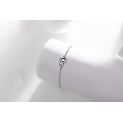 Bransoletka srebrna 925 rodowana dla dziewczynki kotek