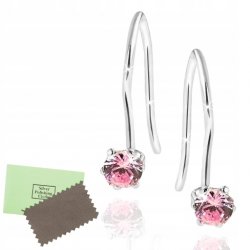 Delikatne kolczyki srebrne różowe srebro 925