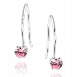 Delikatne kolczyki srebrne różowe srebro 925