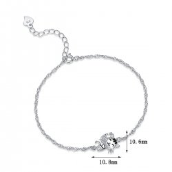 Bransoletka srebrna 925 rodowana dla dziewczynki kotek