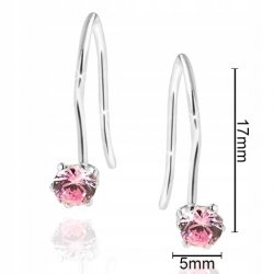 Delikatne kolczyki srebrne różowe srebro 925