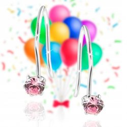 Delikatne kolczyki srebrne różowe srebro 925