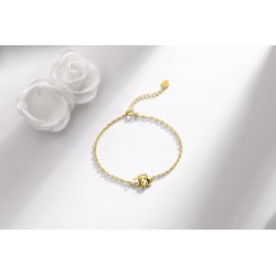 Bransoletka srebrna 925 dla dziewczynki kotek srebro pozłacane 925