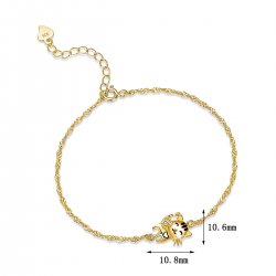 Bransoletka srebrna 925 dla dziewczynki kotek srebro pozłacane 925