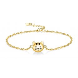 Bransoletka srebrna kot damska celebrytka srebro pozłacane 925