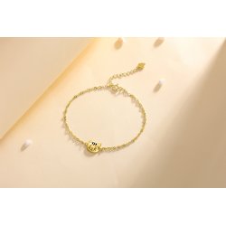 Bransoletka srebrna kot damska celebrytka srebro pozłacane 925