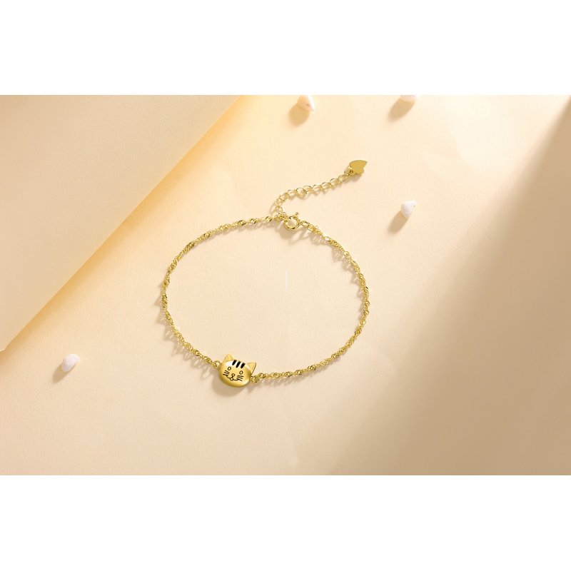 Bransoletka srebrna kot damska celebrytka srebro pozłacane 925