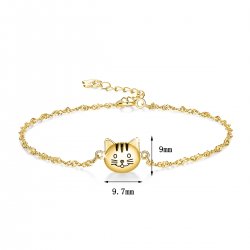 Bransoletka srebrna kot damska celebrytka srebro pozłacane 925