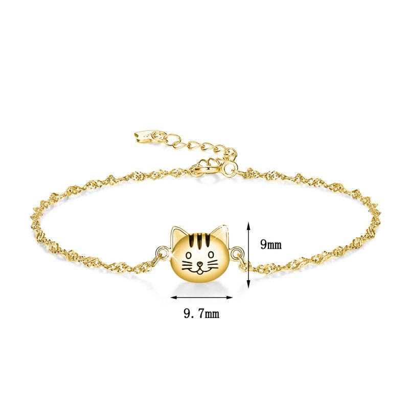 Bransoletka srebrna kot damska celebrytka srebro pozłacane 925