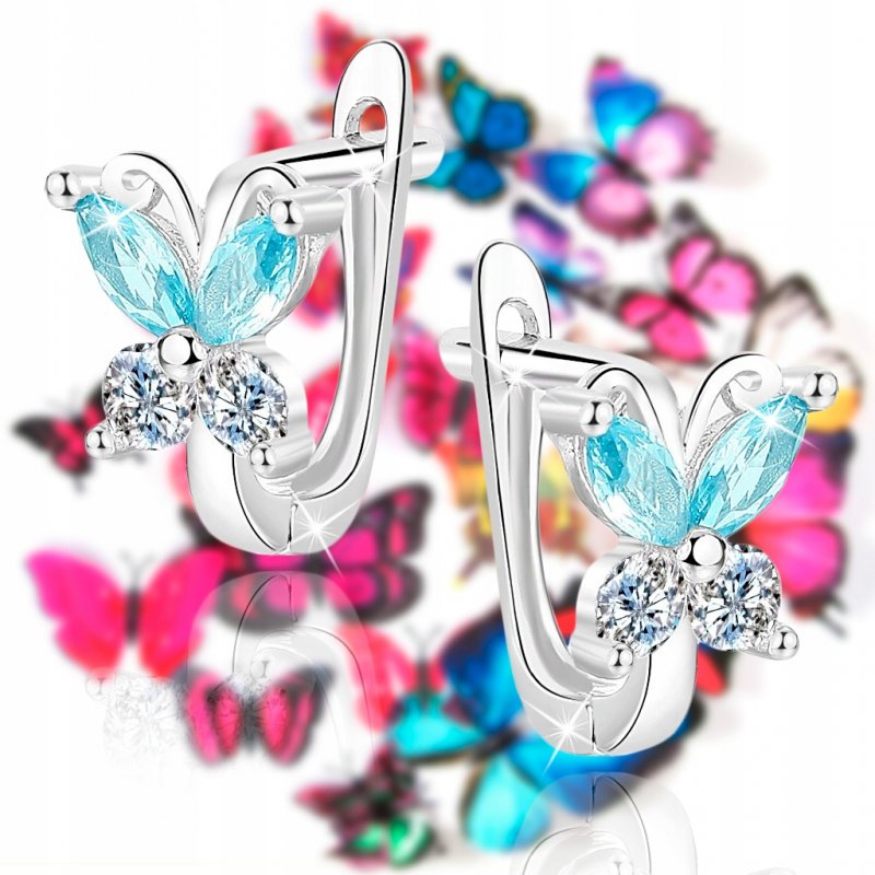 Piękne kolczyki srebrne 925 dla dziecka komunia