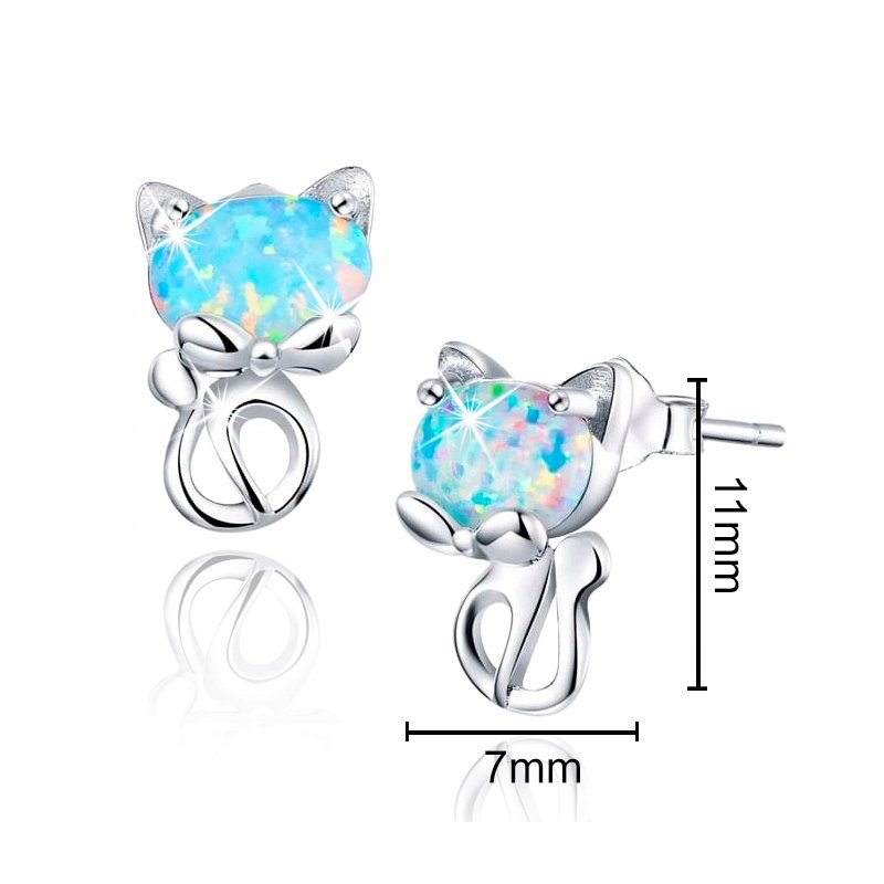 Srebrne kolczyki dla dziewczynki rodowane wkrętki