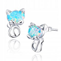 Srebrne kolczyki dla dziewczynki rodowane wkrętki