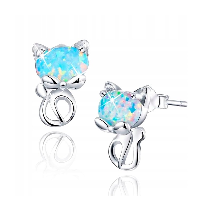 Srebrne kolczyki dla dziewczynki rodowane wkrętki