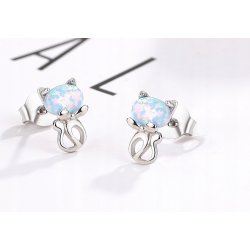 Srebrne kolczyki dla dziewczynki rodowane wkrętki