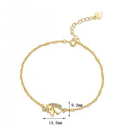 Bransoletka srebrna 925 jednorożec dla dziewczynki srebro pozłacane 925