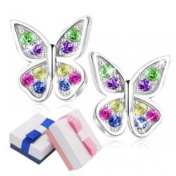 Srebrne kolczyki 925 dla dziecka wkrętki rodowane