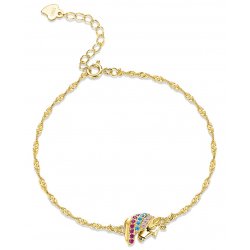 Bransoletka srebrna 925 dla dziewczynki jednorożec srebro 925 pozłacana