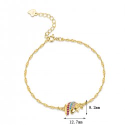 Bransoletka srebrna 925 dla dziewczynki jednorożec srebro 925 pozłacana