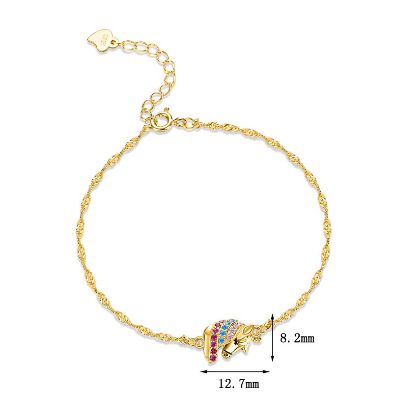 Bransoletka srebrna 925 dla dziewczynki jednorożec srebro 925 pozłacana