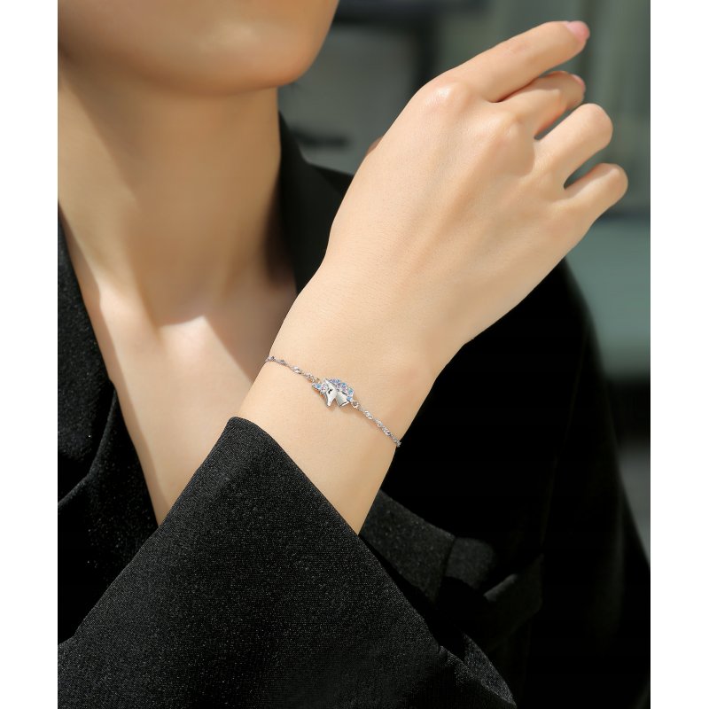 Bransoletka srebrna 925 jednorożec dla dziewczynki - idealna na prezent