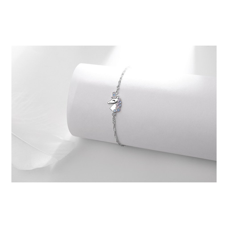 Bransoletka srebrna 925 jednorożec dla dziewczynki - idealna na prezent