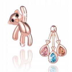 Srebrne kolczyki 925 dla dziewczynki asymetryczne