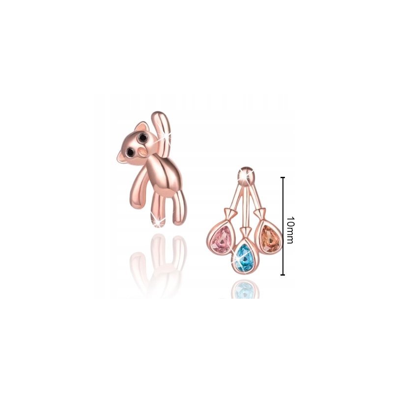 Srebrne kolczyki 925 dla dziewczynki asymetryczne