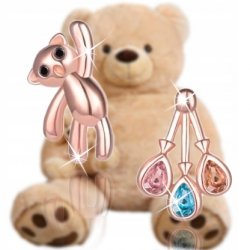 Srebrne kolczyki 925 dla dziewczynki asymetryczne