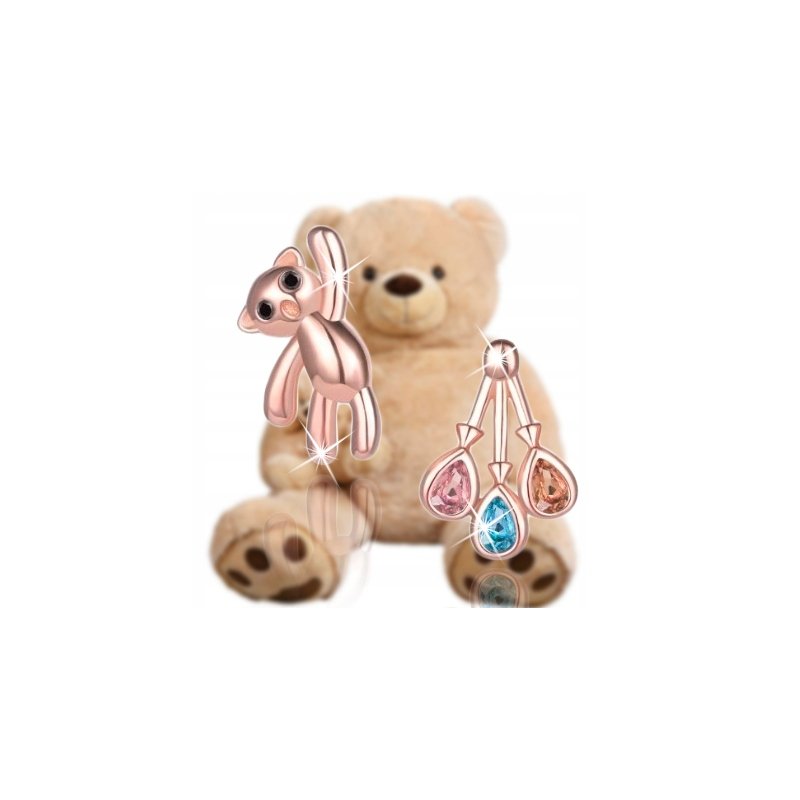 Srebrne kolczyki 925 dla dziewczynki asymetryczne