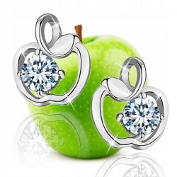 Srebrne kolczyki 925 dla dziewczynki jabłuszka