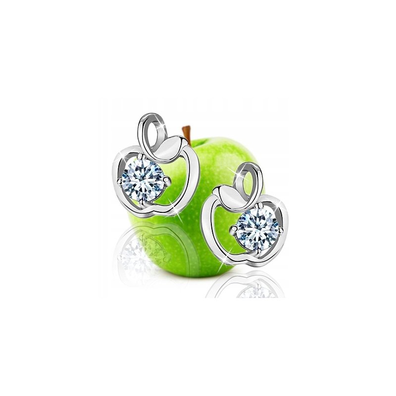 Srebrne kolczyki 925 dla dziewczynki jabłuszka