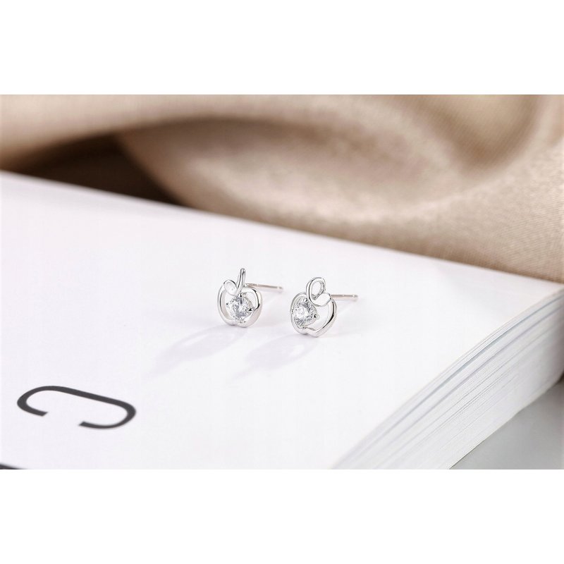 Srebrne kolczyki 925 dla dziewczynki jabłuszka