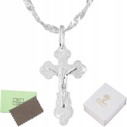 Naszyjnik srebrny krzyż komunia chrzest srebro 925