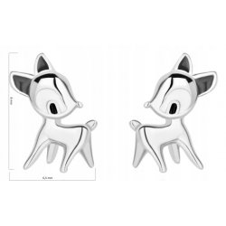 Srebrne kolczyki 925 dla dziewczynki sarenki