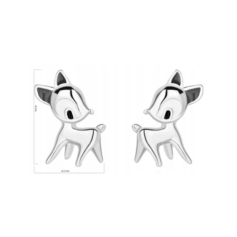 Srebrne kolczyki 925 dla dziewczynki sarenki