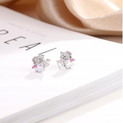 Srebrne kolczyki 925 dla dziewczynki kitty kotki