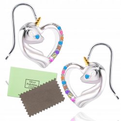 Srebrne kolczyki 925 dla dziewczynki jednorożce