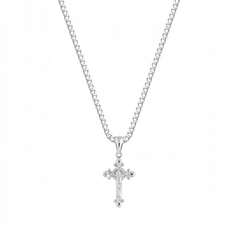 Naszyjnik srebrny krzyż komunia chrzest srebro 925