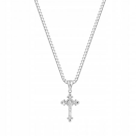 Naszyjnik srebrny krzyż Komunia Chrzest srebro 925