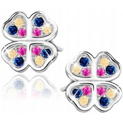 Srebrne kolczyki koniczynki dla dziewczynki 925