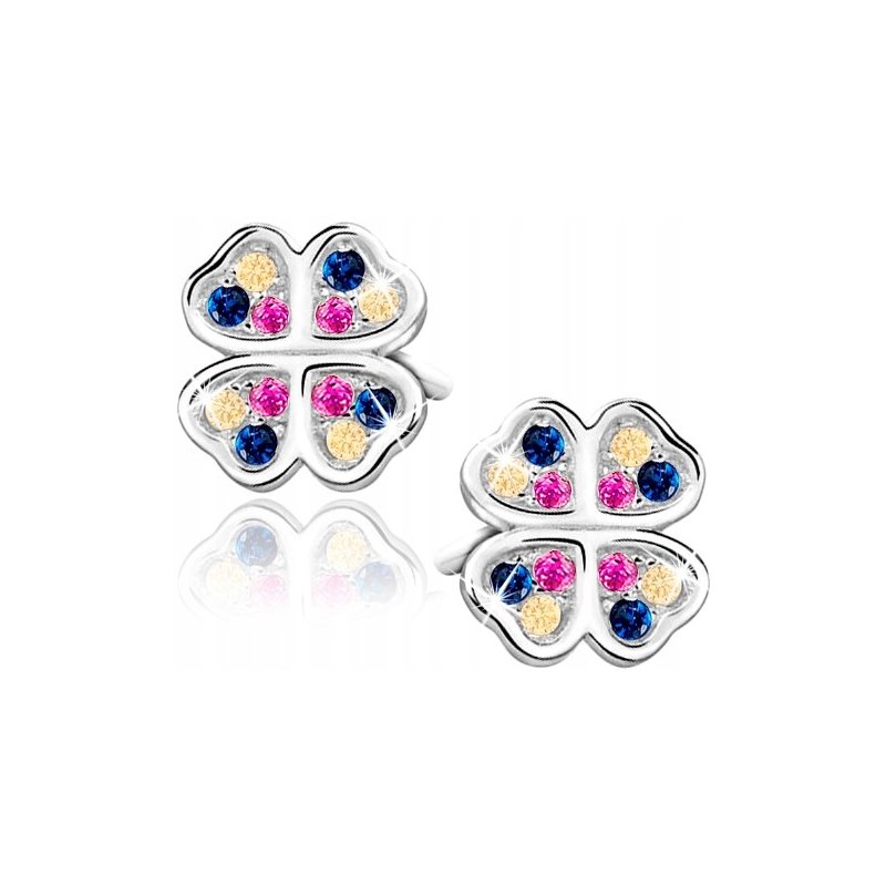 Srebrne kolczyki koniczynki dla dziewczynki 925