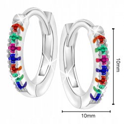Kolczyki dla dziewczynki kółka srebrne 925