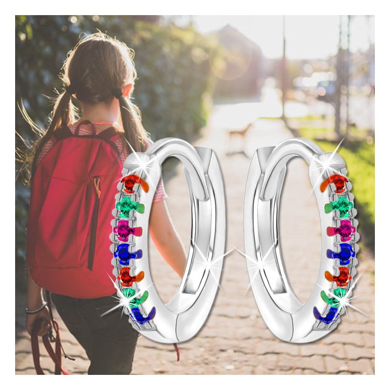 Kolczyki dla dziewczynki kółka srebrne 925