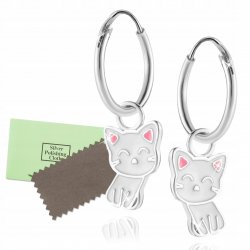 Kolczyki srebrne 925 dla dziewczynki kotki