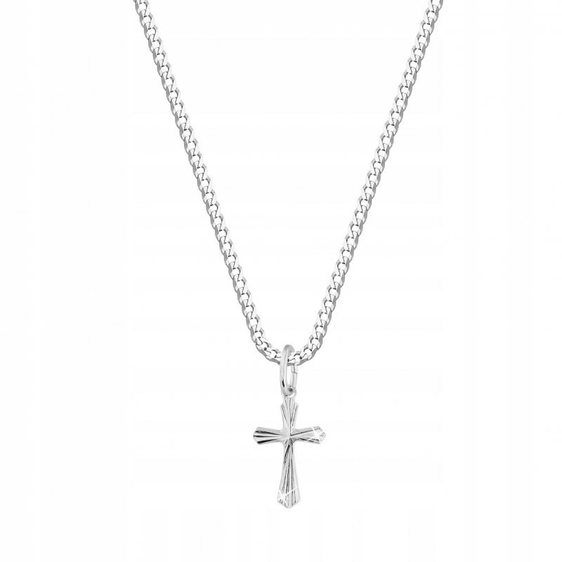 Naszyjnik srebrny krzyż komunia chrzest dla chłopca srebro 925